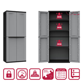 J-Twist Schrank in Schwarz/Grau (Modelle wählbar)