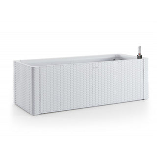 XL Spaliere / Pflanzkasten Rattan-Optik in Weiß (Größe wählbar)